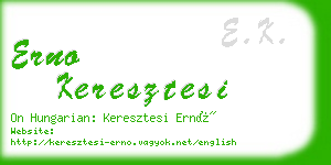 erno keresztesi business card